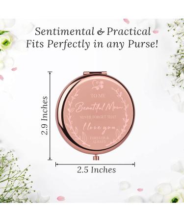 Rose Gold Compact Mirror - Mother's Day Gift from Daughter | Mom Gifts from Son | Mama Birthday Presents - Buy Online on GoSupps.com