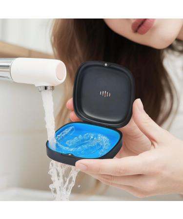 Gaboolo 2 Pack Retainer Case Slim Aligner Case with Vent Holes Removable Inner Tray Silicone for Easy Cleaning (2Pack Black Blue) - Buy Online on GoSupps.com