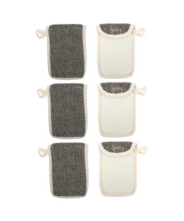 VINTORKY 6pcs Black Linen Soap Loofahs Soap Mesh Holder Foaming Net for Face Washing Net Bags Flax
