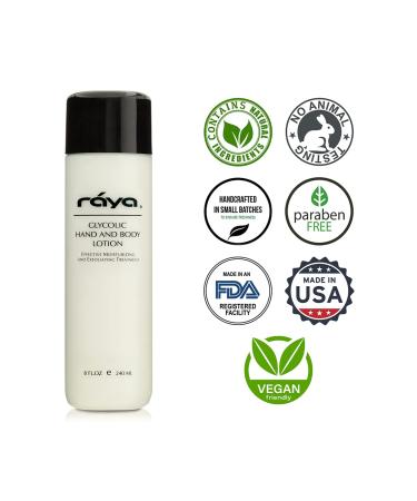 Raya Glycolic Hand & Body Lotion with AHA - Soothing Moisturizer & Exfoliant for Soft Smooth Skin | International Shipping Available - Buy Online on GoSupps.com