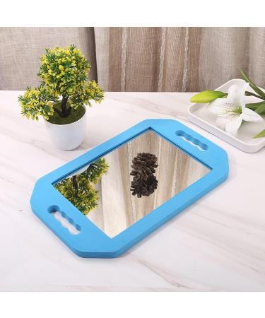 Mpowtech Handle Mirror - 2 Pack Double Handle Handheld Mirrors for Barbershop - Lightweight Foam Barber Mirror for Hair and Beauty Salon (Blue) - Buy Online on GoSupps.com