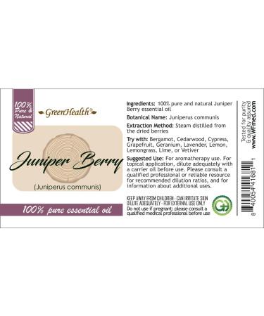 100% Pure Essential Oil- 10ml (30 Oils) by Greenals (Juniper Berry) - Buy Online on GoSupps.com