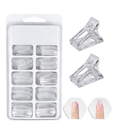 Nail shapes for Gelnail 100 pieces Nail extension set dual nail forms nail shapes for polygel almond with clip sportooeu106 (parallel tip)