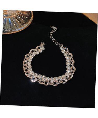 PACKOVE 2pcs Rhinestone Bracelet Wrist Bracelet Delicate Bracelet Girls Bracelet Women Bracelets Layering Bracelets Chain Bracelet Personalized Bracelet Charm Alloy Miss Chained - Buy Online on GoSupps.com