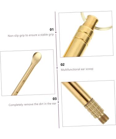HOLIDYOYO 3pcs Ear Cleaning Kit Ear Tools Brass Design Spiral Shape for Comfortable Cleaning for Daily Use - Buy Online on GoSupps.com