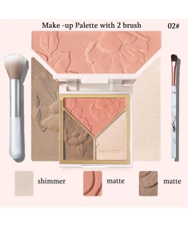 Karlor 3-in-1 Contour Palette | Highlighter Blush & Bronzer - Makeup Contouring Powder with 2 Brushes International Shipping Available - Buy Online on GoSupps.com