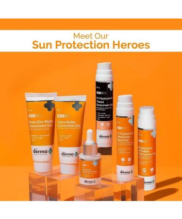 The Der'ma Co 1% Hyaluronic Sunscreen Aqua Ultra Light Gel with SPF 50 PA++++ for Broad Spectrum UV A UV B & Blue Light Protection - 50g(dermaco) - Buy Online on GoSupps.com