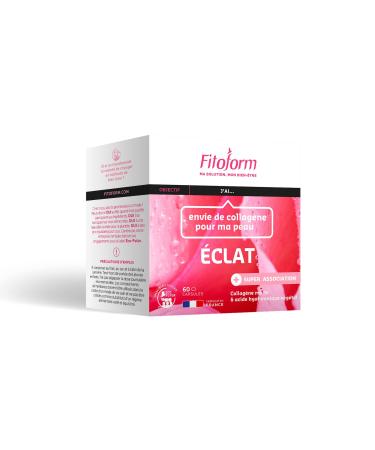 Fitoform - Radiance - Marine Collagen and Plant Hyaluronic Acid - Food Supplement Formulated for Skin Radiance and Beauty - Made in France - Cure 1 Month, 60 Capsules