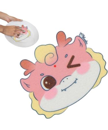 Dish Washing Sponge - Cartoon Dragon Cleaning Sponge Kitchen Scrubbers | Powerful Oil Removal Without Scratching Kitchen Cleaning Supplies for Everyday Jobs Ngumms Pink - Buy Online on GoSupps.com