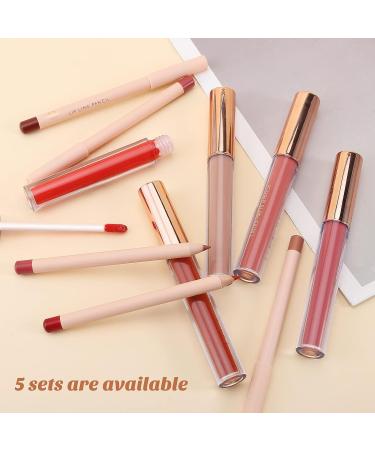 Boobeen Liquid Matte Lipstick and Lip Liner Set - Nude Red Longwear Waterproof Makeup Kit - Buy Online on GoSupps.com