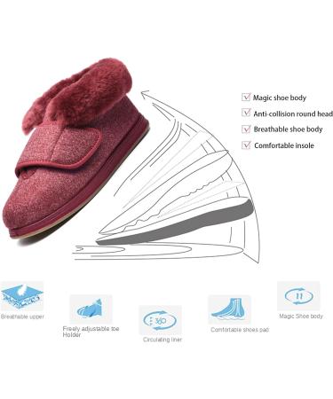 KXSM Diabetic Orthopedic Slippers - Memory Foam with Plush Fleece Lining | Anti-Slip Sole for Elderly Men and Women | Size 45 Black - Buy Online on GoSupps.com