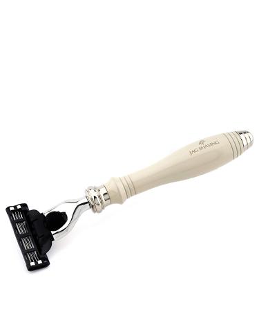 Premium Ivory Razor & Holder Set | Chrome-Plated German Stainless Steel | 3-Cartridge Handle & 1 Pre-Assembled Cartridge | International Shipping Available - Buy Online on GoSupps.com