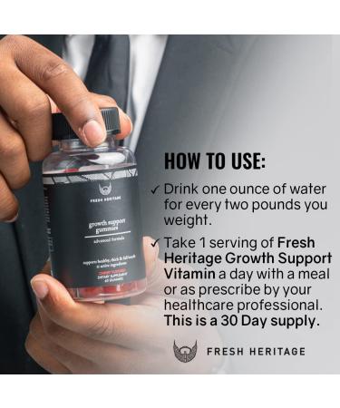 Fresh Heritage Beard Hair Regrowth Gummies for Men - Premium Hair Vitamins - Stop Hair Loss & Regrow Beard - Cherry Flavor 60ct - Buy Online on GoSupps.com