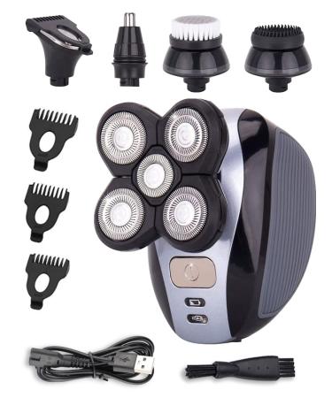 Electric Razor for Men 5 in 1 Men's Electric Shaver IPX7 Waterproof USB Rechargeable Shaver Hair Trimmer Beard Trimmer Wet Dry Razor 5-in-1