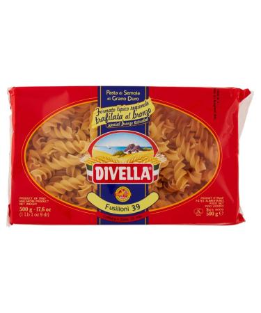 Italian Gourmet E.R. Divella Fusilloni No. 39 Pack of 12 durum wheat semolina pasta 500g + Italian Gourmet Polpa di Pomodoro 400g