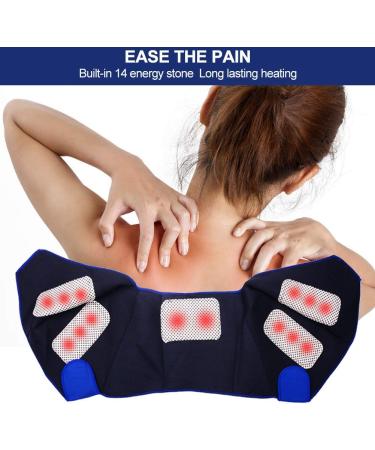 Premium Self-Heating Neck and Shoulders Pain Relief Pad - Adjustable Elastic Warm Shoulder Care (Blue) | International Shipping Available - Buy Online on GoSupps.com