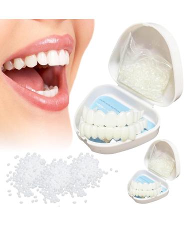 Dazluxe 2 pairs of artificial tooth whitening cosmetics tooth prostheses for plugging in white instant tooth veneer for women and men protect their teeth and cause a confident smile
