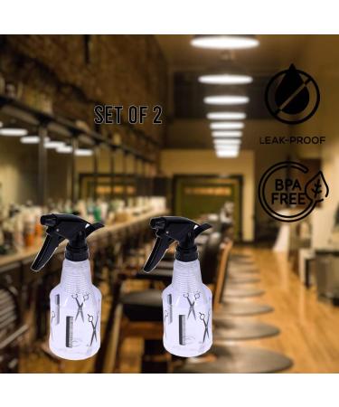 Invero Set of 2 Water Mist Spray Empty Bottle 500ml - Leak Proof Reusable Durable Trigger Sprayer - Ideal Hairdressing Tool for Salons Barbers or Home Hair Cutting - Buy Online on GoSupps.com