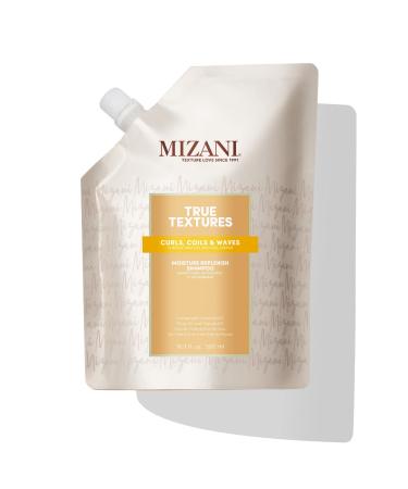 Mizani True Textures Moisture Replenish Shampoo | Smooths & Hydrates | with Coconut Oil | Sulfate & Paraben-Free | for Curly Hair 16.9 Fl Oz (Pack of 1)