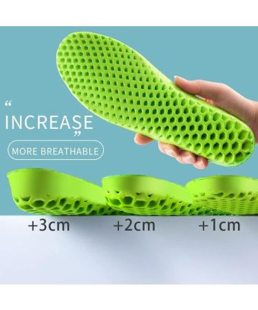CSCDD Height Increase Insoles - 1/2/3 Cm Invisible Mesh Deodorant & Breathable Cushion Shock Absorption Pads - Green Color (EU43-44 270mm - Buy Online on GoSupps.com