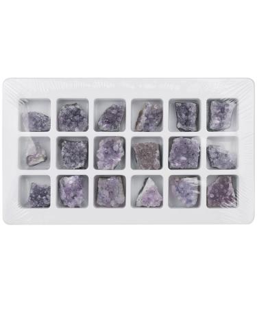 Natural Crystal Rough Natural Crystal Rough 18pcs/Set Natural Amethyst Cluster Stones Crystals Quartz Cluster Raw Minerals Home Decor Home Decoration 1box