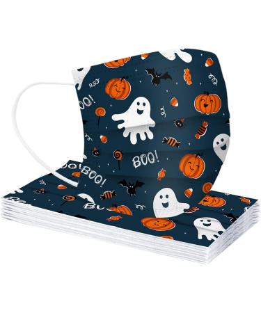 50PC Halloween Disposable Face_Masks for Adults Kids 3-Ply Colorful Breathable Face_Mask with Nose Wire Protective Facemask with Printed Design for Holiday Party (50PC disposable for Adults D) - Buy Online on GoSupps.com