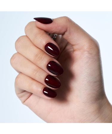 GLAMERMAID Red Press on Nails - Short Oval Halloween Gothic Handmade Jelly Gel Nails | Reusable Acrylic False Nails Manicure Kits for Women | Perfect Gift Amaretto Delight - Buy Online on GoSupps.com