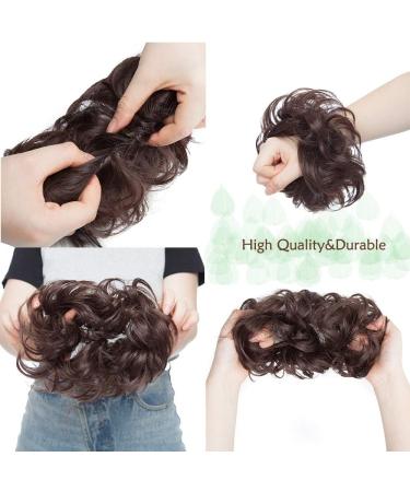 Reddish Brown Updo Ponytail Hair Extensions - Curly Wavy Scrunchies for Women | 35g Messy Hair Bun Hairpiece - Buy Online on GoSupps.com