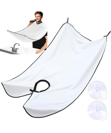 Cut Lotbun beard bibs with 2 suction cups beard apron for men collecting cloth for shaving haircut beard trim apron & razor cloak bibs for beard