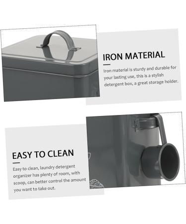 Amosfun 1 Set Simple Laundry Box Storage Box Flour Dispenser Enamelware Laundry Holder Grey Iron - Buy Online on GoSupps.com