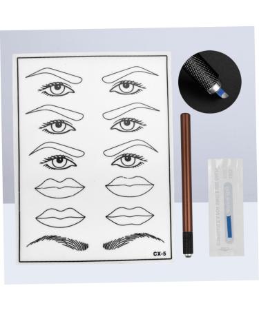 Mikinona Practice Skin Kit White Practice Eyebrow Semi-permanent Mouth Skin Eye Single Kit Microblading End and Pen - Buy Online on GoSupps.com