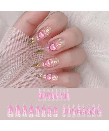 Ruarby 24Tips Elegant French Press on Nails Coffin Shape Nails Art Decoration Easy to Apply for Fashion Forward Individual - Buy Online on GoSupps.com