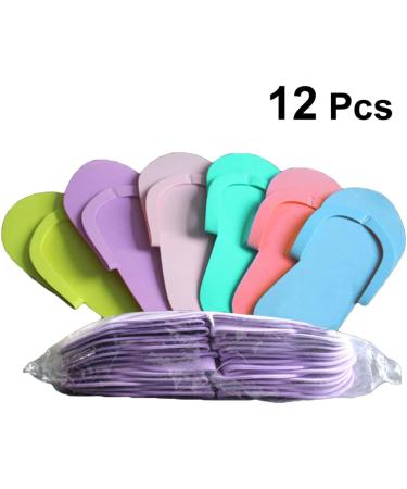 FRCOLOR 12 Pairs Disposable Foam Pedicure Slippers - Ideal for Spa, Salon, and Travel - Buy Online on GoSupps.com