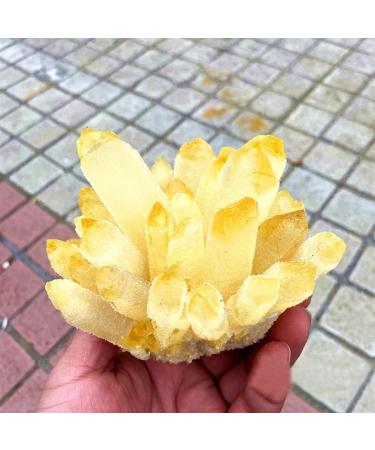 for 1PC Natural Beautiful Yellow Sprite Crystal Cluster Citrine Vug Ore Quartz Sample for Reiki Crystal Cluster 200 220g - Buy Online on GoSupps.com