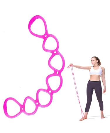7 Rings Stretch Exercise Band Chain Exercise Bands Yoga Stretch Exercise Band for Home or Fitness Center Workout Physical Therapy pink