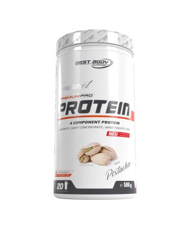 Best Body Nutrition Gourmet Premium Pro Protein Pistachio 4 components protein shake: caseinat whey concentrate whey isolate egg protein 500 g dose pistachio 500 g (1 Pack)