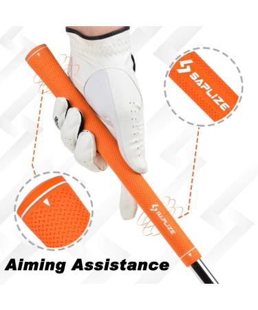 SAPLIZE CC02 Rubber Golf Grips Upgrade/Deluxe Kit - 6 Colors Available - Anti-Slip Orange Grips - Standard/Midsize - 13 Grips with Tape - Buy Online on GoSupps.com