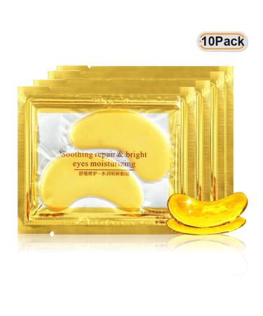 Collagen Eye Mask - 10 Pairs of Gold Gel Pads for Anti-Aging Dark Circles & Puffiness Relief - Buy Online on GoSupps.com