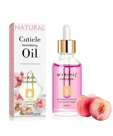 Nail Cuticle Oil for Nail Care - Peach Cuticle Oil with Organic Vitamin E & B Cuticle Oil for Nails Nail Oil Soothe Moisturize with Dropper Design to Prevent Nail Cracking and Dry