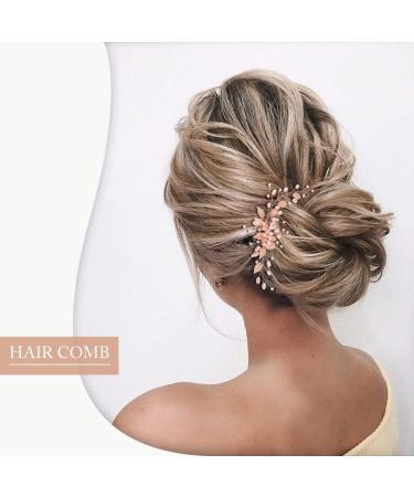 Edary Leaf Bride Wedding Hair Comb Rhinestone Bridal Hair Pieces Pearl Wedding Headpiece for Brides Crystal Hair Accessories for Women and Girls - Buy Online on GoSupps.com