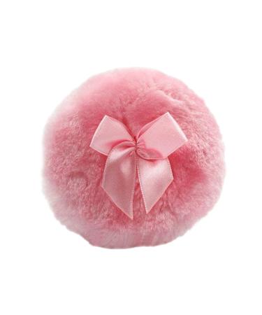 Zwpontia Powder Puff for Body Round Face Powder Puff with Ribbon Bow Body Powder Applicator for Baby Kid Adult Dry Makeup Tool for Applying Powders Pink