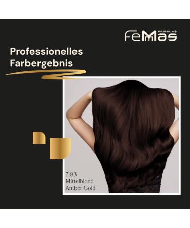 Femmas Professional Hair Color 7.83 - Medium Blonde Amber Gold with Argan Oil & Keratin | Permanent Cream Tint | 100 ml for Radiant Results - Buy Online on GoSupps.com