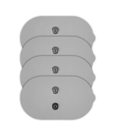 puersit Wireless TENS Machine Pads 4 Pack TENS Unit Replacement Pads 2"x3" Reusable Self Adhesive Electrodes with Premium Quality Non-Irritating Design for Muscle Stimulator Electrotherapy Grey-pads
