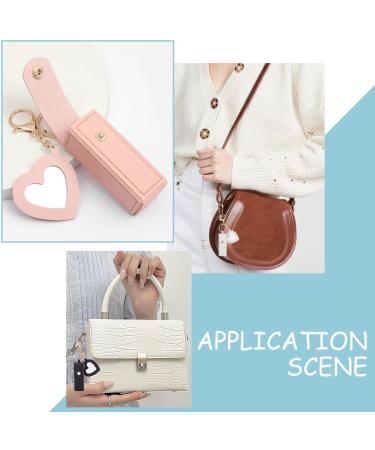 Buy WADORN Portable Lipstick Organizer Keychain with Heart Mirror 3 Colors Mini Travel Lipstick Holder for Women & Ladies Perfect for Lip Balm & Cosmetics - Buy Online on GoSupps.com