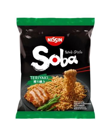Nissin Soba Bag-Teriyaki 9 Pack Wok Style Instant-noodle Japanese way with teriyaki sauce quick preparation Asian food (9 x 110 g) Teriyaki 110 g (9 Pack)