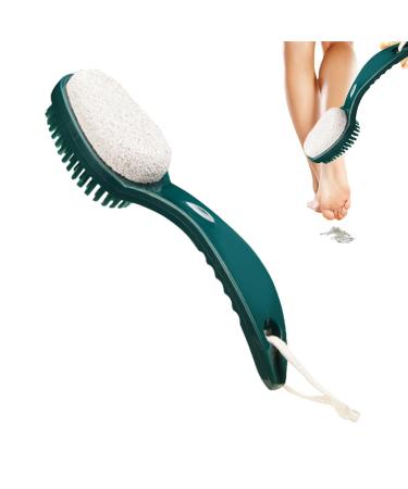 Anulely Foot Scrubber Brush 2 in 1 Multifunctional Foot Care Tools Comfortable Anti-Slip Bathroom Accessories Gentle Callus Remover for Feet Pumice Stone for Feet Green