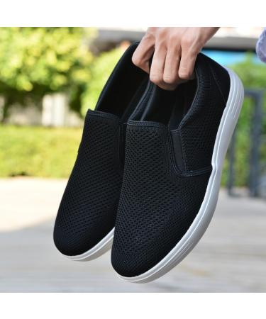 ZZS Men's Slip On Walking Shoes - Air Cushion Loafers & Casual Mesh Sneakers in All Black - EU Size 43 - Buy Online on GoSupps.com