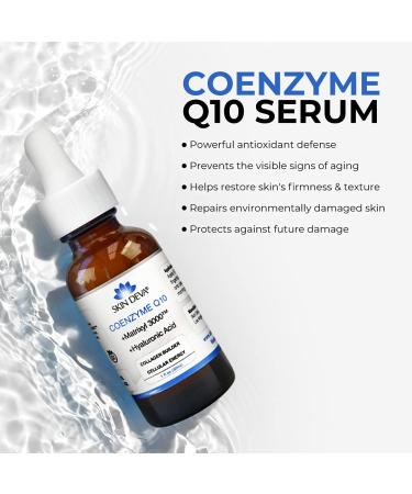 SKIN DEVA Coenzyme Q10 Anti Aging Serum with Matrixyl 3000 and Hyaluronic Acid - 1 fl oz - Buy Online on GoSupps.com