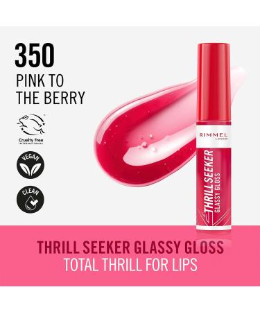 Rimmel London Thrill Seeker Glassy Gloss Lip Gloss 350 Pink to the Berry - Long-lasting Shine and Vibrant Color - Buy Online on GoSupps.com