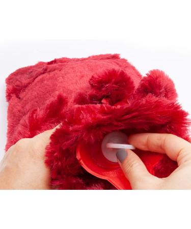 Bigging Design Cats Heat Bottle - 2L Hot Water Bottle with Soft Plush Cover for Adults & Kids | Knitted Relief for Back & Abdominal Pain - Red - Buy Online on GoSupps.com